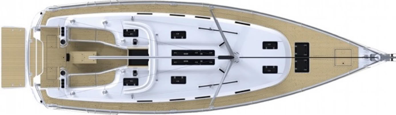 Floor plan for the upper deck.