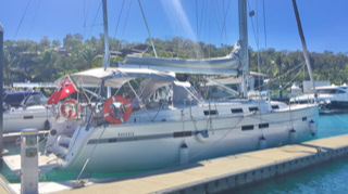 Sideview of Sailing Yacht Curlew Escape, available for private yacht charters on Moreton Bay, Brisbane.